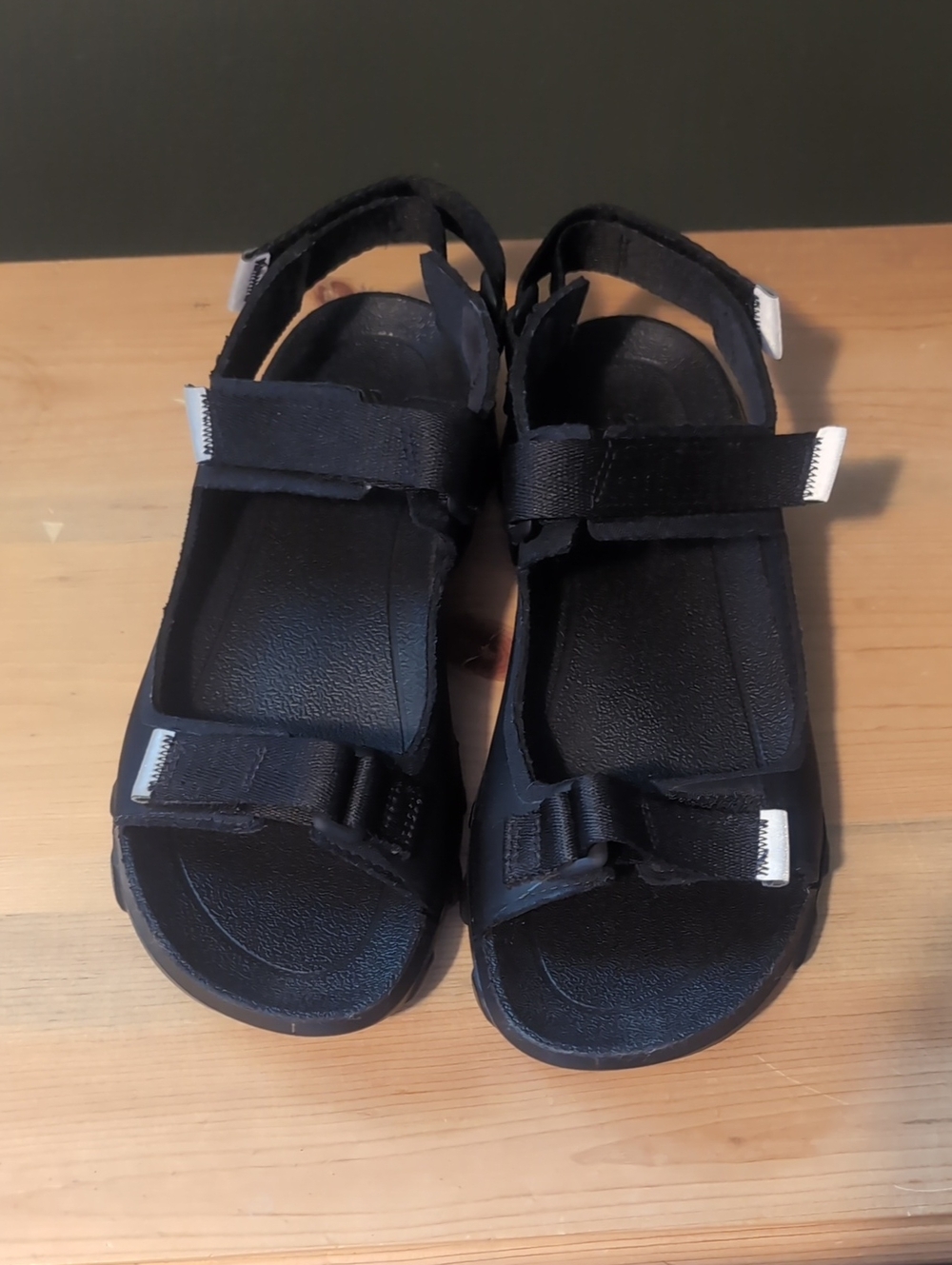 Ecco Black Open-Toe Hook-and-Loop Sport Sandals